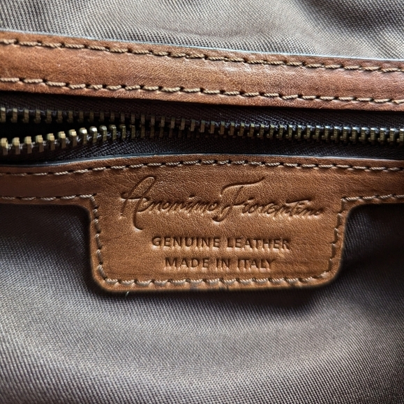 Anonimo Fiorentino Pebbled Leather Drawstring Closure Backpack Bookbag Brown - Picture 12 of 16